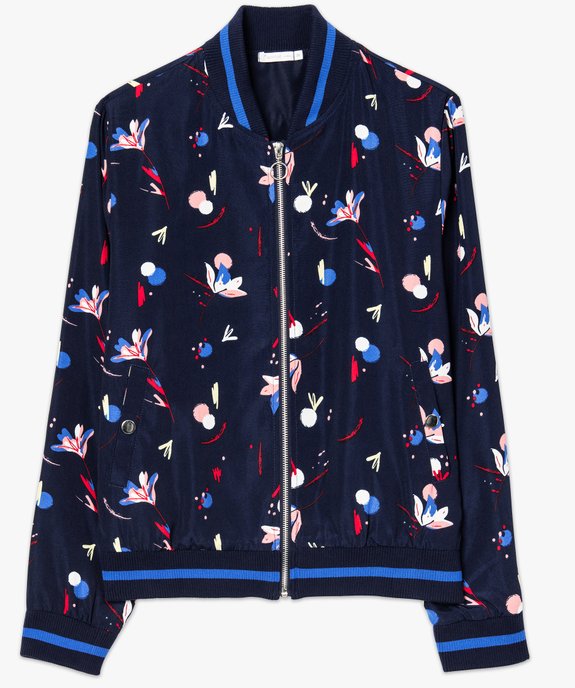 Blouson femme façon bombers à motifs fleuris vue4 - GEMO(FEMME PAP) - GEMO