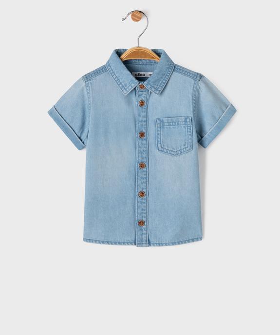 Chemise en jean à manches courtes bébé garçon vue1 - GEMO(BEBE DEBT) - GEMO