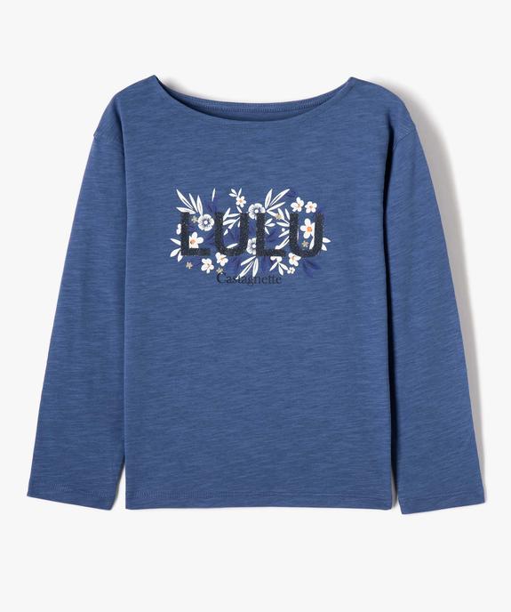 Tee-shirt fille à manches longues avec motif scintillant - LuluCastagnette vue2 - LULUCASTAGNETTE - GEMO