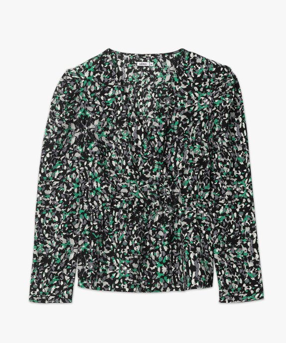 Blouse femme à épaulettes forme cache-cœur  vue4 - GEMO(FEMME PAP) - GEMO