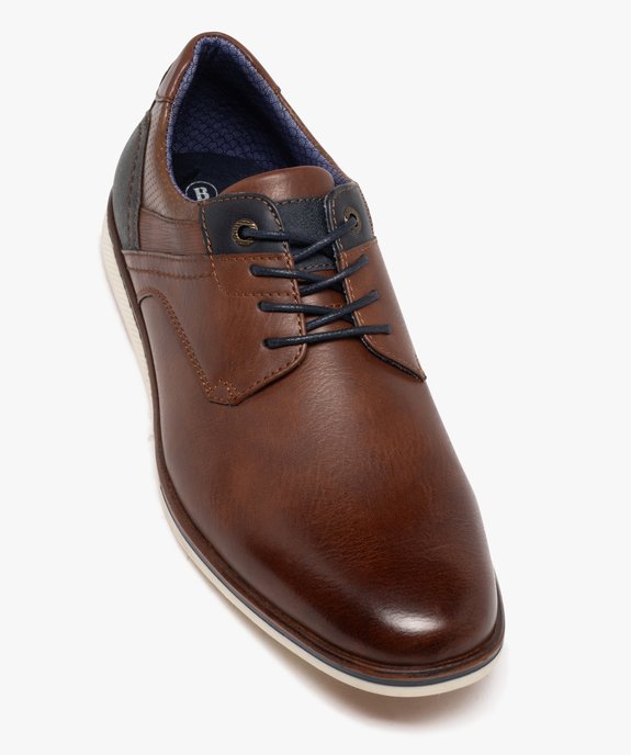Derbies sportswear à lacets ronds et jeu de surpiqûres homme vue6 - MARIO BALDANO - GEMO