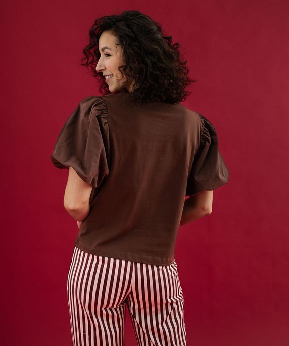 Tee-shirt à manches bouffantes femme vue5 - GEMO(FEMME PAP) - GEMO