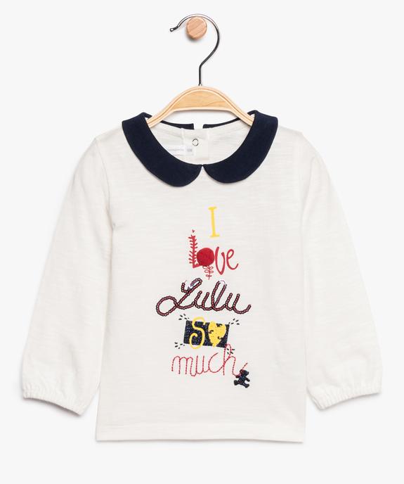Tee-shirt bébé fille à col claudine - Lulu Castagnette vue1 - LULUCASTAGNETTE - GEMO