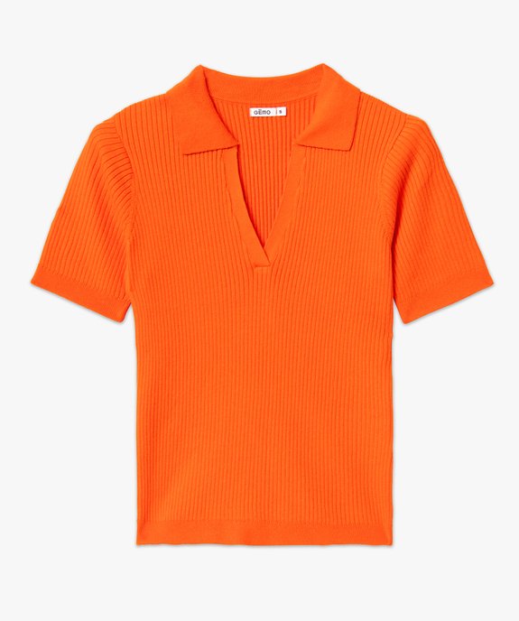 Pull à manches courtes et col V femme vue4 - GEMO(FEMME PAP) - GEMO