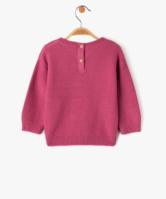 Pull bébé fille tout doux en maille fantaisie vue3 - GEMO(BEBE DEBT) - GEMO