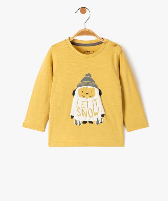 Tee-shirt bébé garçon à manches longues avec motif vue1 - GEMO(BEBE DEBT) - GEMO