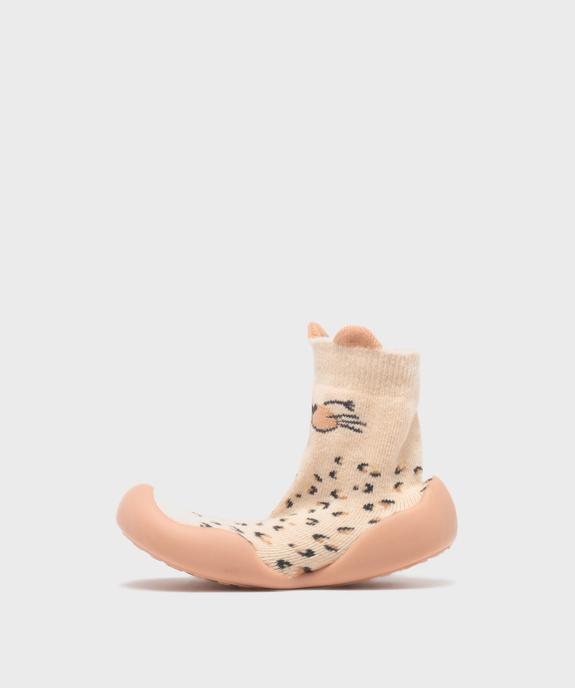 Chaussons avec tige chaussette à motif léopard bébé fille vue3 - GEMO (ENFANT) - GEMO