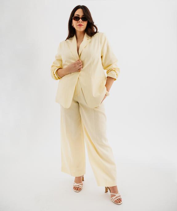 Veste blazer en viscose et lin femme grande taille vue4 - GEMO 4G GT - GEMO