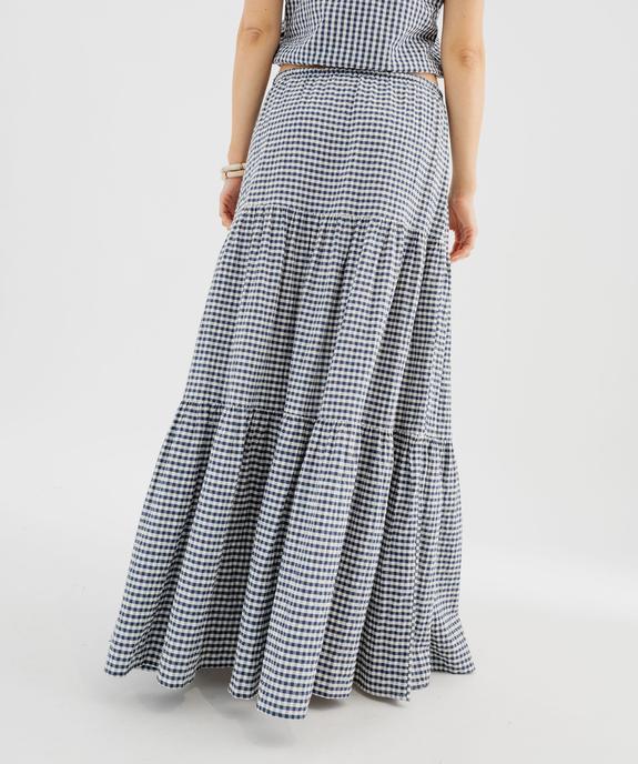 Jupe longue et ample à carreaux vichy femme vue3 - GEMO(FEMME PAP) - GEMO