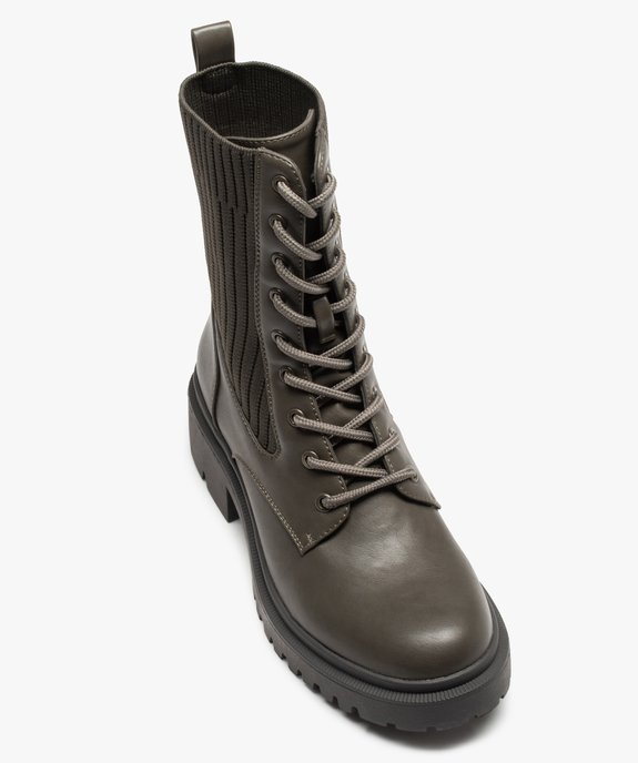 Bottines femme à semelle crantée et col chaussette vue6 - GEMO (CASUAL) - GEMO