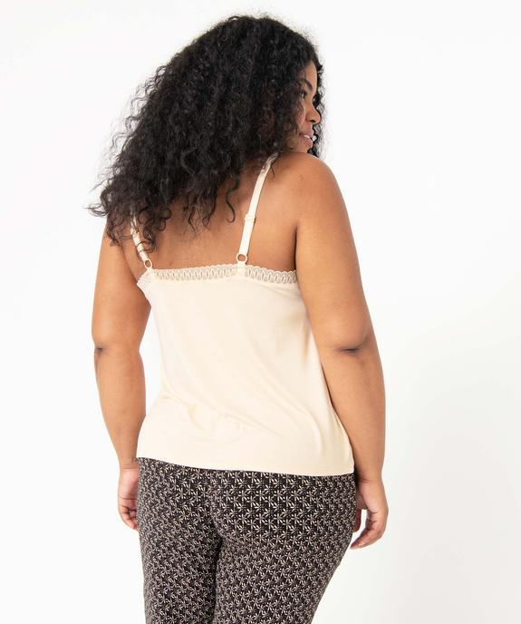 Débardeur femme grande taille en satin, viscose stretch et dentelle vue3 - GEMO(HOMWR FEM) - GEMO