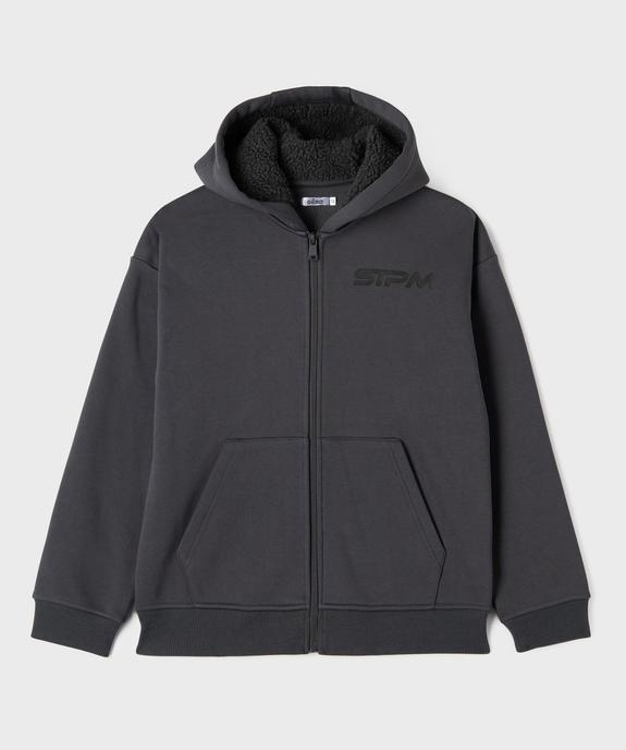 Sweat zippé à capuche avec intérieur chaud garçon vue2 - GEMO (JUNIOR) - GEMO