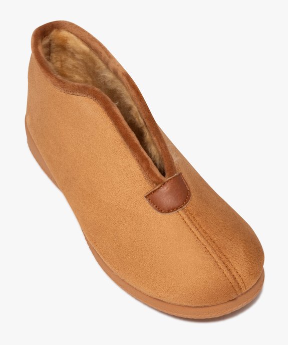 Chaussons femme pantoufles fourrées en suédine vue5 - GEMO(HOMWR FEM) - GEMO