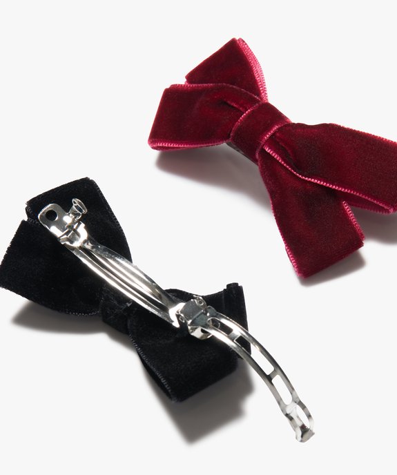 Barrettes à cheveux fille avec nœud en velours (lot de 2) vue2 - GEMO (ACCESS) - GEMO
