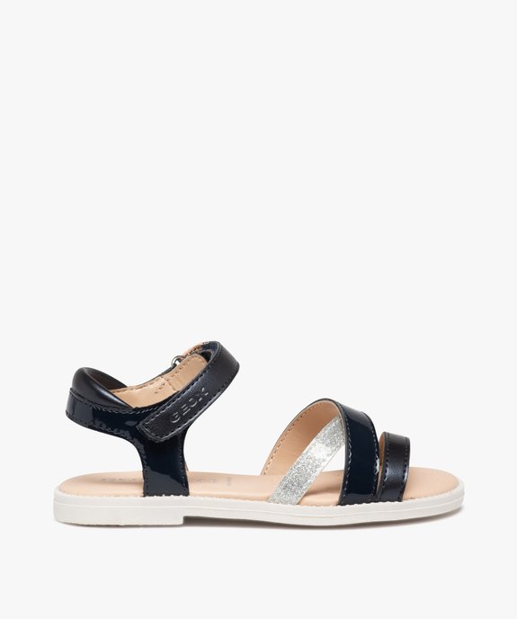 Sandales fille à fines brides métallisées et scratch – Geox vue1 - GEOX - GEMO