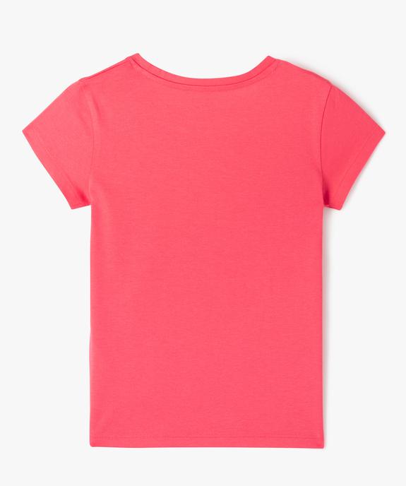 Tee-shirt à manches ultra courtes avec motif girly fille vue3 - GEMO 4G FILLE - GEMO