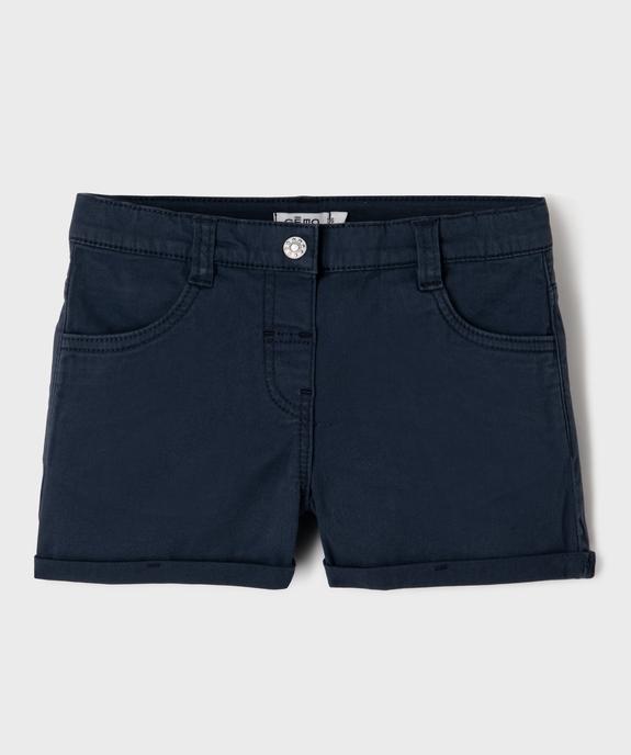 Short en coton stretch avec revers fille vue4 - GEMO (JUNIOR) - GEMO