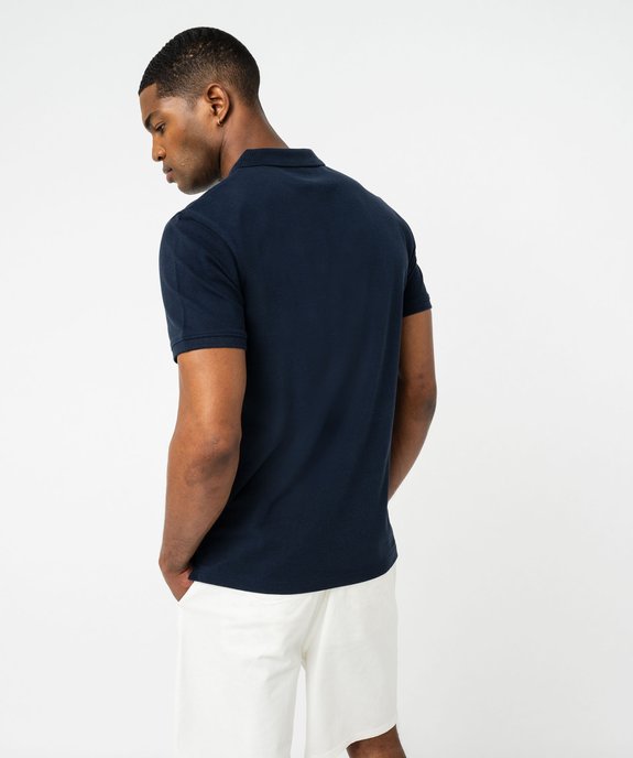 Polo manches courtes en maille piquée uni homme vue3 - GEMO 4G HOMME - GEMO