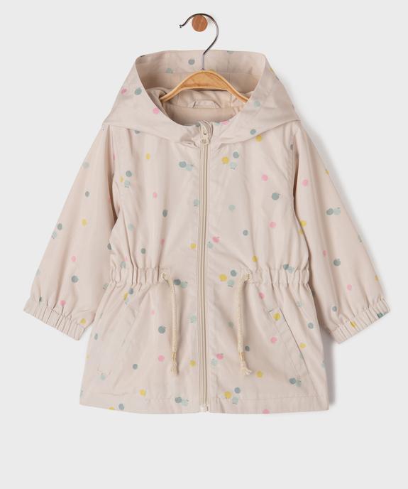 Manteau coupe-vent à capuche bébé fille vue1 - GEMO(BEBE DEBT) - GEMO