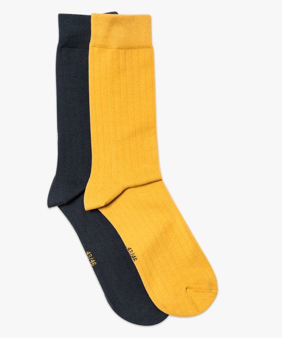 Chaussettes homme hautes en fil d'Écosse (lot de 2) vue1 - GEMO(HOMWR HOM) - GEMO