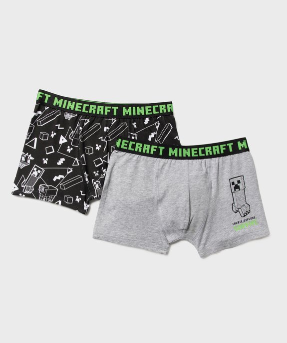 Boxers avec motif jeu vidéo garçon (lot de 2) - Minecraft vue1 - MINECRAFT - GEMO