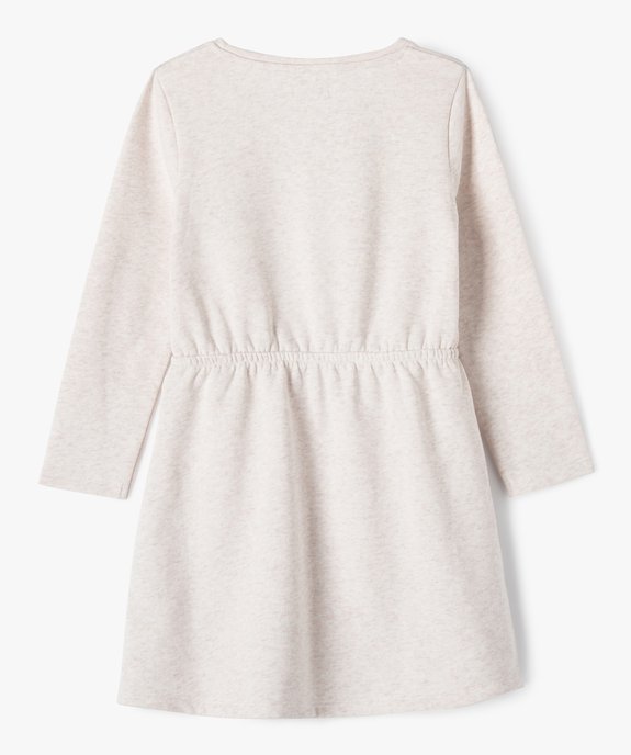 Robe sweat à manches longues avec motif pailleté fille vue3 - GEMO (ENFANT) - GEMO