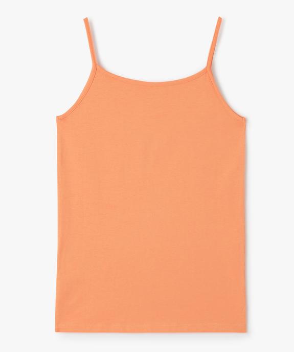 Débardeur en coton extensible à fines bretelles fille vue3 - GEMO 4G FILLE - GEMO