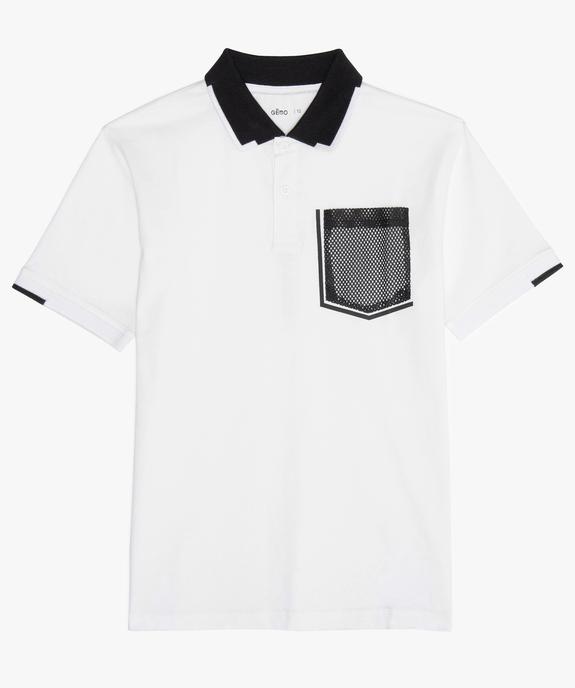Polo garçon à manches courtes avec poche poitrine fantaisie vue1 - GEMO (ENFANT) - GEMO