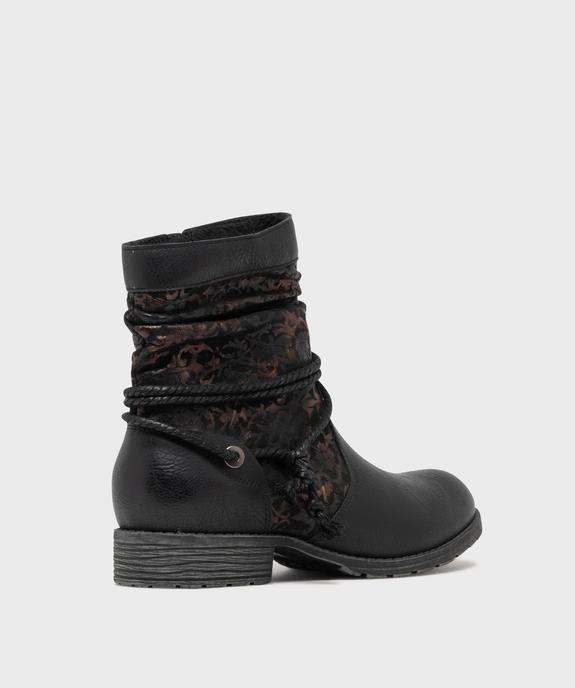 Boots fourrées femme semelle crantée tige plissée - EMILIA ROSA Boots fourrées femme semelle crantée tige plissée vue4 - EMILIA ROSA - GEMO