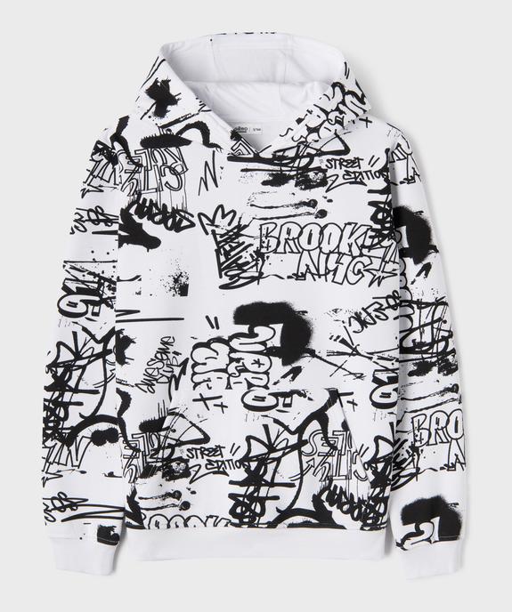 Sweat à capuche à motifs graffiti garçon vue3 - GEMO 4G GARCON - GEMO