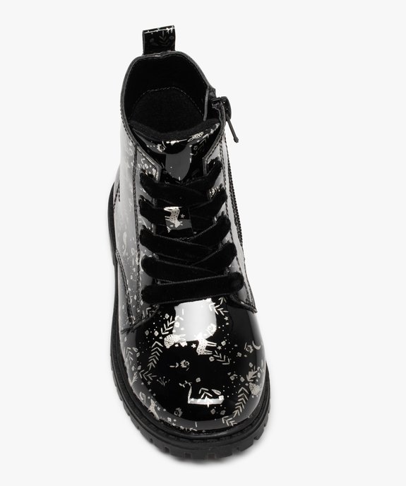 Boots fille style rock vernies à lacets et zip vue5 - GEMO(BEBE DEBT) - GEMO
