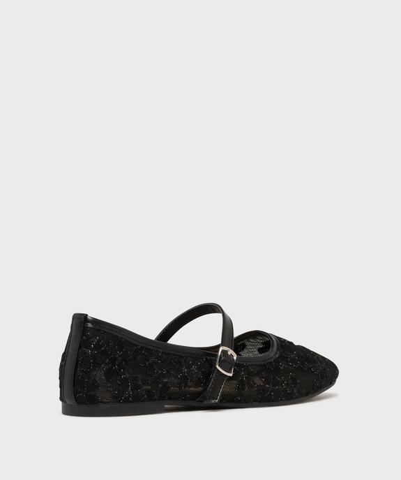 Ballerine à bout carré et bride en tulle brodé femme - Follow Me vue4 - FOLLOW ME - GEMO