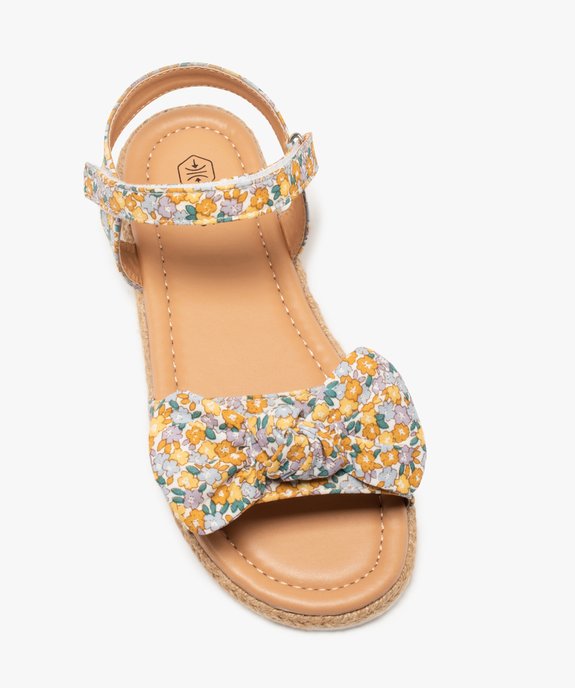 Sandales fille brides en tissu et semelle bordée de corde vue5 - GEMO (ENFANT) - GEMO