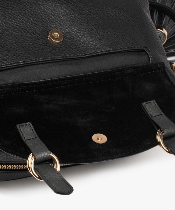 Sac besace compact avec rabat irisé et pompons femme vue3 - GEMO (ACCESS) - GEMO