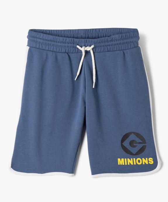 Bermuda en maille avec inscription contrastante garçon - Les Minions vue1 - MINIONS - GEMO