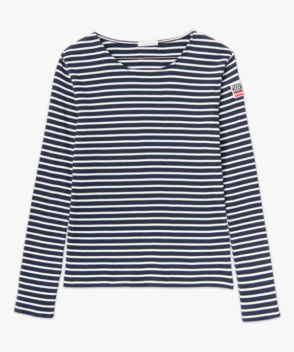 Tee-shirt femme rayé à manches longues - LuluCastagnette vue4 - LULUCASTAGNETTE - GEMO
