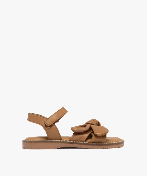Sandales en cuir à scratch et brides nouées fille vue1 - TANEO GEMO FOR GOOD - GEMO