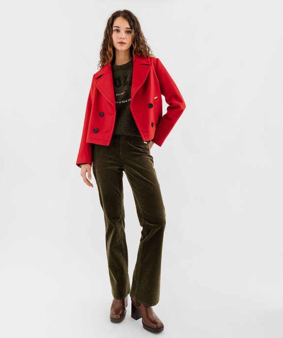 Manteau court à grand col femme vue5 - LULUCASTAGNETTE - GEMO