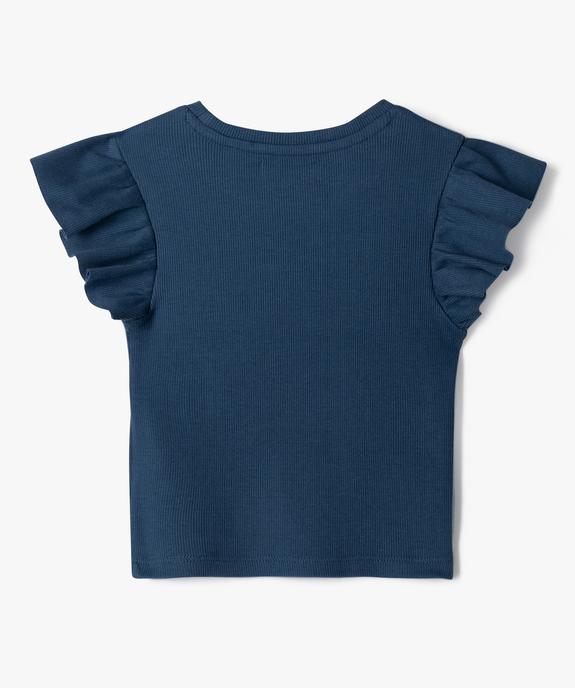 Tee-shirt manches courtes à volants fille vue3 - GEMO 4G FILLE - GEMO