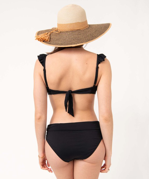 Bas de maillot de bain femme avec revers à la taille vue2 - GEMO 4G FEMME - GEMO