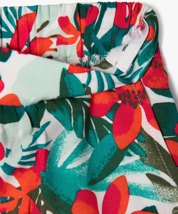 Pantalon fluide imprimé fleuri fille vue4 - GEMO 4G FILLE - GEMO