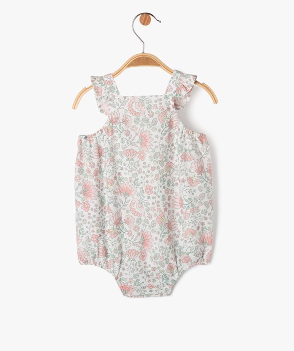 Combishort à bretelles à motifs fleuris bébé fille vue4 - GEMO(BB COUCHE) - GEMO