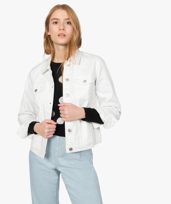 Veste femme en denim coupe cintrée vue1 - GEMO(FEMME PAP) - GEMO