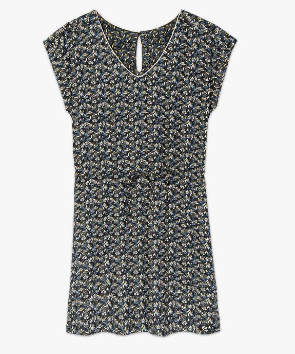 Robe femme fluide à motifs avec lien coulissant à la taille vue4 - GEMO(FEMME PAP) - GEMO