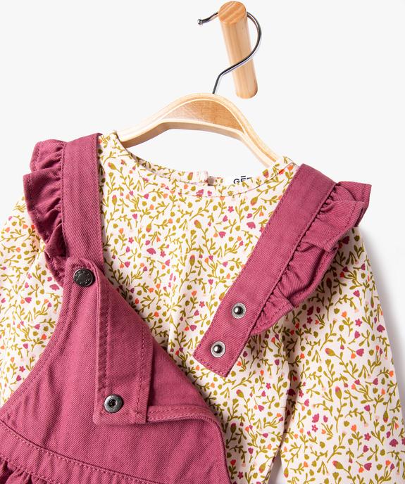 Ensemble 2 pièces bébé fille : robe + tee-shirt à manches longues vue2 - GEMO 4G BEBE - GEMO