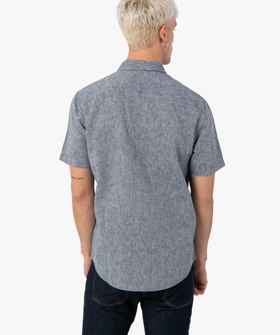 Chemise homme en lin et coton à manches courtes vue3 - GEMO (HOMME) - GEMO