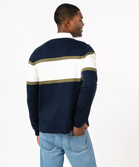 Polo à manches longues à larges rayures homme vue3 - GEMO (HOMME) - GEMO