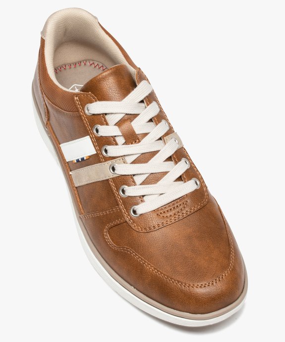 Baskets homme style chic dessus grainé uni à lacets vue6 - GEMO (CASUAL) - GEMO