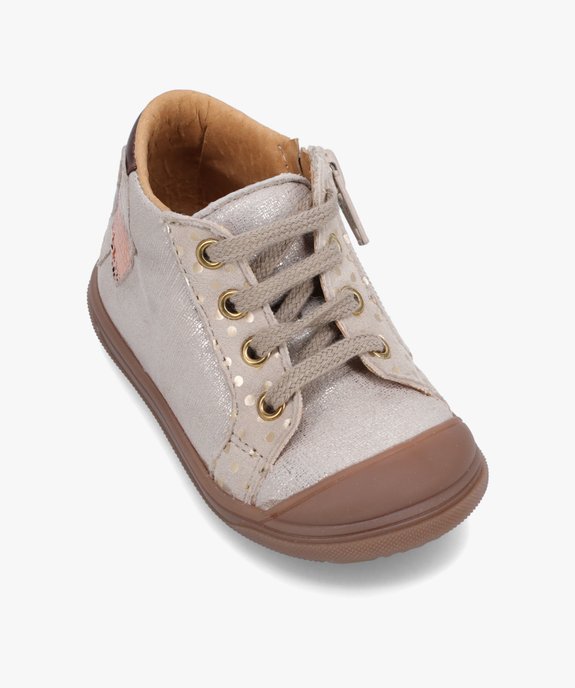Baskets premiers pas bébé fille dessus cuir brillant – NA! vue5 - NA! - GEMO
