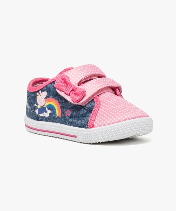 Baskets effet denim à scratchs - Peppa Pig vue2 - PEPPA PIG - GEMO